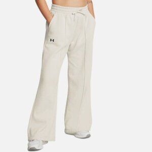 Under Armour NWT 2x Woman's Wide Leg Rival Fleece Pant MSRP $60 Off-white/Cream